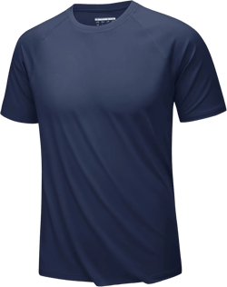 KEFITEVD Men‘s UPF 80+ Swim Shirts Short Sleeve UV SPF Shirts Quick Dry Rashguard Sun Shirts Lightweight Workout T-Shirts Navy X-Large