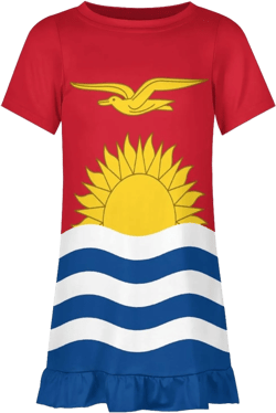 Hungary Flag Girl's Dress Summer Crew Neck Children's T-Shirt Tops Casual Wear 120CM Style-20