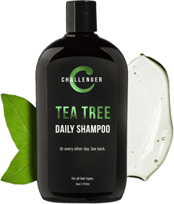Challenger Tea Tree Shampoo | Men's Shower Product | For Itchy & Dry Scalp | Removes Dirt & Oils | Sulfate Free | Argan Oil, Biotin, Keratin | 16oz 16 Fl Oz (Pack of 1)