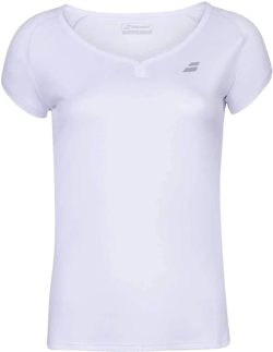 Babolat Women's Play Cap Sleeve Tennis Top X-Small White/White