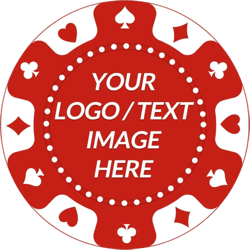 100 Custom Plastic Poker Chips,Imprinted with Your Personalized Text and Logo,Full Color Printing Design on a Chip,Poker Card Game Chips,Set for Drink or Bar Tokens, Bachelor Party Red