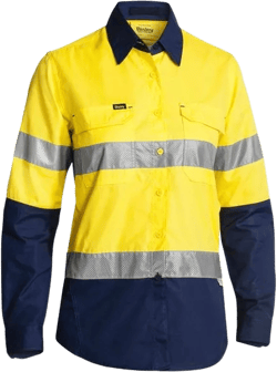 Bisley Womens Taped Hi Vis X Airflow Ripstop Shirt (BL6415T)