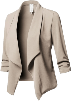 Blazers for Women Business Casual 3/4 Sleeve Blazer Open Front Cardigan Jacket Lightweight Suit Coat for Work Office 4X-Large Khaki