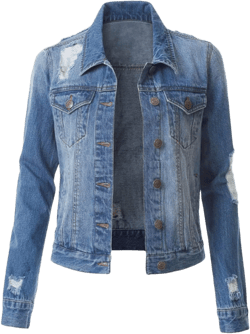 Andongnywell Women's Distressed Loose-Fit Ripped Denim Jacket Ladies Hole Casual Long Sleeve Denim Jacket Large Navy Blue