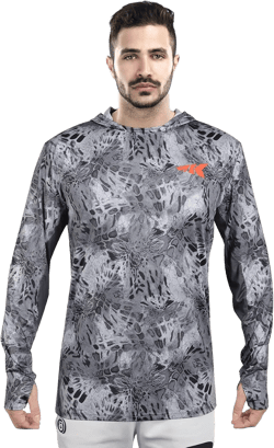 KastKing UPF 50 Fishing Hoodie Shirt for Men and Women, Long Sleeve Fishing Hiking Shirt, Breathable Moisture Wicking Medium D:prym1 Slate Without Neck Gaiter