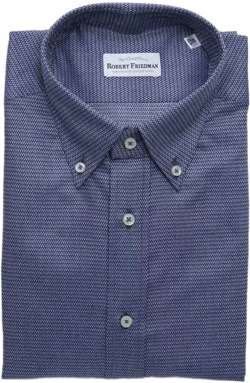 Robert Friedman Blue Cotton Men Shirt