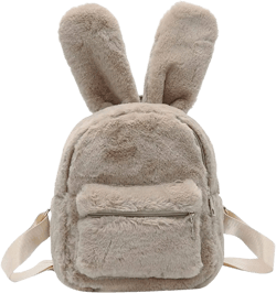 Bunny Backpack, Fur Mini Backpacks for Womens Plush Rabbit Ear Satchel Fuzzy Bunny Purse Handbags