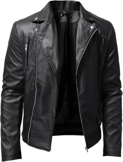 JEKE-DG Faux Leather Jacket For Men Stand Collar Bomber Jackets Motorcycle Asymmetric Zip-Up Blet Slim Fit Biker Coat Medium Black