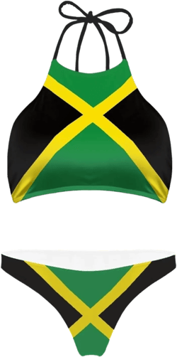 Renewold 2pcs Set Bikini Summer Swimsuit Swimwear Bathing Suits for Women Girls Small Flag of Jamaica
