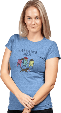 Chocolate Labrador Dog Mom Deck Chairs - Women's Tri-Blend T-Shirt