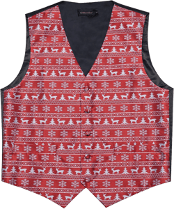 DiBanGu Mens Christmas Suit Vest Holiday Xmas Waistcoat Bowtie Set Party Suit Vest Christmas Holiday Waistcoat Tuxedo Medium Red Reindeer