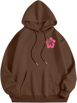 Preppy Graphic Hoodies for Women 2024 Fall Fashion Lightweight Long Sleeve Drawstring Pullover Tops with Pockets A01-coffee Small