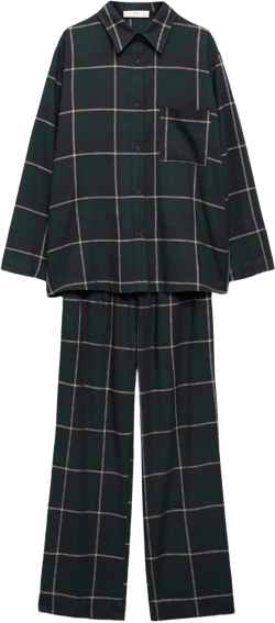 Check flannel pyjama shirt