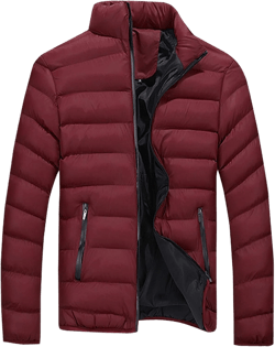 Men's Puffer Coat Winter Lightweight Packable Down Coats Windproof Insulated Winter Coat Snow Ski Traveling Jackets X-Large Red