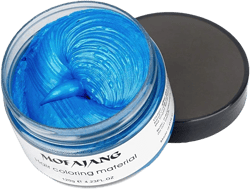 Temporary Blue Hair Wax, 4.23oz Instant Hairstyle Mud Cream, Natural Hair Coloring Wax Material Disposable Hair Styling Dye Ash (Blue, Dye Free) for Cosplay, Party, Masquerade, Halloween etc. Blue 4.23 Ounce (Pack of 1)