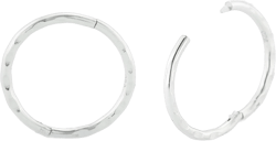 925 Sterling Silver Seamless Facet Sleeper Hoop Earrings Small Thin Handcrafted 8mm 10mm 12mm 14mm For Women Men 15/32" - 12mm