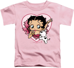 Betty Boop Cartoon I Love Betty Little Girls Tod Tee Pink