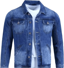YTR6TW Men's Spring Fall Vintage Denim Jacket Men's Fashion Cargo Jacket Men's Korean Casual Slim Denim Jacket Small Dark Blue