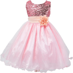 6t 8t Age Girl's Sequin Dress Toddler Girls Sleeveless Solid Dress Dance Party Summer Sweet Dresses Clothes