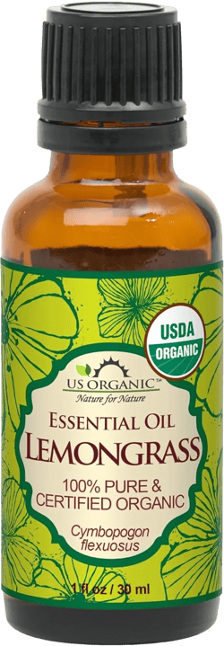 US Organic 100% Pure Lemongrass Essential Oil, USDA Certified Organic, Extracted by Steam Distillation Method, for Hair, Nail Polish Remover, Bees Attraction, and More. 30 ml Lemongrass 1 Fl Oz (Pack of 1)