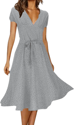 Midi Summer Dresses for Women 2024 with Sleeves Swing Solid Tiered Button Down Tie Front 3/4 Length Sun Dresses Women Summer Maxi Dress Casual Petite Women Dresses for Special Occasions