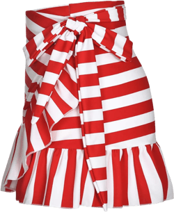ChinFun Women's Ruffle Sarongs Beach Wrap Cover Up Swimwear Bikini Bottoms High Waisted Tankini Swim Skirts Swimdress Red Stripe X-Small-Medium