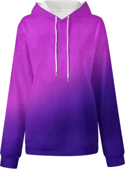 LRMQS Womens Fall Fashion 2024 Trendy Oversized Hoodie Sweatshirts Gradient Color Casual Drawstring Hoodies Pullover Clothes Purple #11 3X-Large