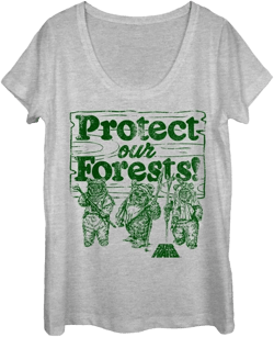 STAR WARS Protect Our Forest Women's Short Sleeve Tee Shirt at Amazon Women’s Clothing store