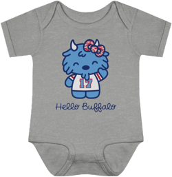 "Hello Buffalo" Baby Onesie (Gray)