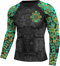 HYPEWAVE Viking Print 3D Never Fade BJJ Rash Guard Ultra Soft Men Compression Shirt UPF 50+ Stretchable Fabric Long Sleeve