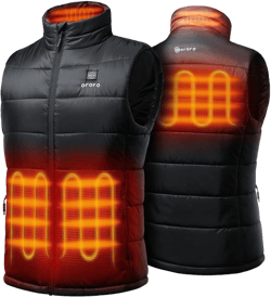 ORORO Heated Vest for Men with Battery, Battery Powered Heating Vest for Hiking Skiing Camping (Jet Black, L)