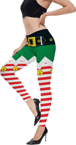 TMSD Women's Christmas Graphic Print Costume Party Skinny Funny Legging Xmas Red & White S : Clothing, Shoes & Jewelry
