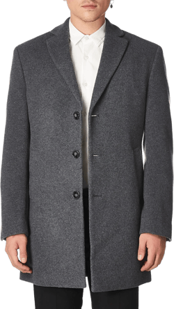 Calvin Klein Men's Slim Fit Wool Blend Overcoat Jacket 40 Short Grey