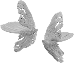 Silver Broken Moth Wings Earrings