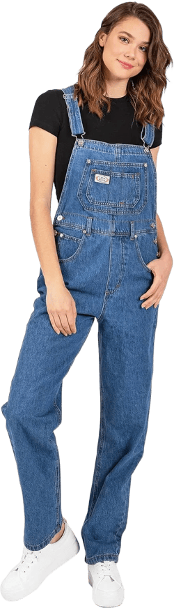 Womens Relaxed Fit Corduroy and Denim Oversize Boyfriend Jean Overalls X-Small Medium Denim