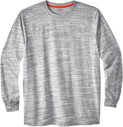 Boulder Creek by Kingsize Men's Big & Tall Heavyweight Long-Sleeve No Pocket Crewneck Tee 5X-Large Tall White Marl