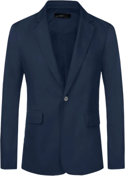 Lars Amadeus Solid Color Business Blazer for Men's One Button Notched Lapel Sports Coat Suit Jackets X-Large Navy Blue