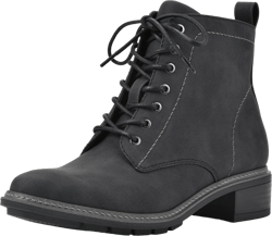 CLIFFS BY WHITE MOUNTAIN Women's Shoes Eligible Stacked Heel Lace-Up Ankle Bootie 10 Black/Nubuck