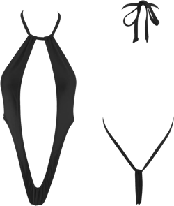 SHERRYLO Micro Bikini Extreme Slingshot G String Sling Bikinis Slutty Exotic Swimsuit Thong Bathing Suit Lingerie for Women Black