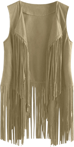 Ladies Fringe Coat Women Faux Suede Vest Long Sleeveless Jacket Solid Color Cardigan Tassel Vest Plus Size Small Halloween Costumes Outfits_green