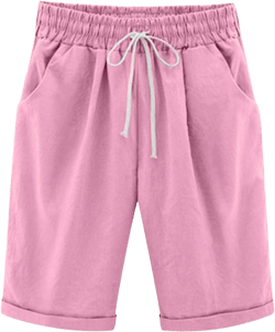 DASAYO Women 2023 Summer Bermuda Shorts Casual Solid Cotton Linen Beach Shorts Plus Size Lounge Comfy Outdoor Long Shorts at Amazon Women’s Clothing store