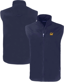 Pegasus Men's Cutter & Buck  Navy Cal Bears Big & Tall Charter Eco Full-Zip Vest