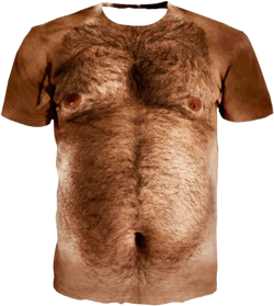 Unisex 3D Hairy Chest Art Printed Crewneck Hilarious T-Shirts Originality Streetwear Top Graphic Novelty Short Sleeve Tees