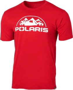 Polaris Mens Red Core Tee Short Sleeve T Shirt Casual Crew Polyester Cotton - Small