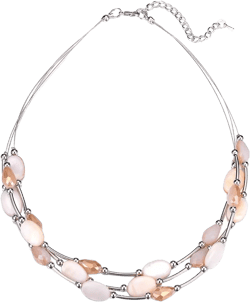PEARL&CLUB Crystal Layered Statement Necklace For Women - Choker Necklace with Chunky Silver Chain, Birthday Gifts For Women 13-Natural