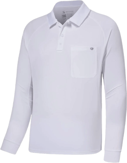 Lightbare Men’s Performance Polo Shirt Moisture Wicking Quick Dry Tactical Pique Shirts Hiking Fishing Golf UPF 50 3X-Large White