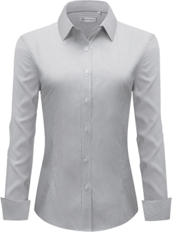 siliteelon Womens Stripe Dress Shirts Long Sleeve Button Down Wrinkle-Free Stretch Solid Casual Work Office Blouse Top