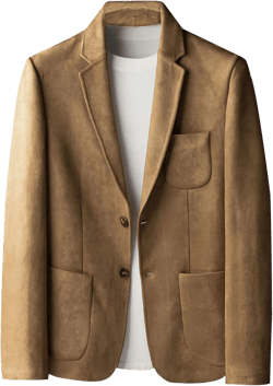 Mens Blazer Suede Jacket Casual 2 Buttons Sport Coat Faux Leather Suit Slim Fit 3X-Large Brown