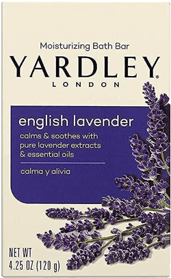 Yardley London English Lavender with Essential Oils Soap Bar, 4.25 oz Bar, Pack of 3, 12.75 Oz