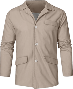 Men's Cotton and Linen Casual Blazer Jacket Regular Fit Lightweight Summer Tops Small Kaki